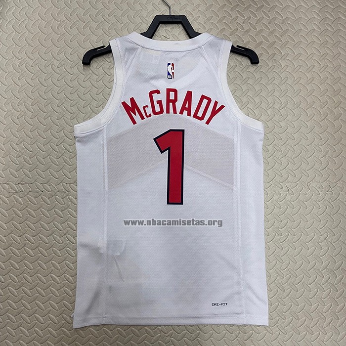 Camiseta Toronto Raptors Tracy Mcgrady NO 1 Association 2022-23 Blanco